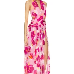 ROBE DE SOIRÉE NYOMI Pink Floral 4 ROBE DE SOIRÉE NYOMI Pink Floral -Ravis Mode Soldes Boutique NBDR WD2954 V2