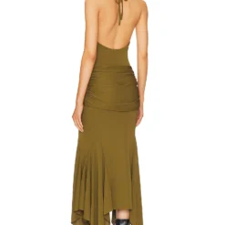 ROBE GRACIE Olive Green -Ravis Mode Soldes Boutique NBDR WD2966 V3