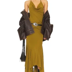 ROBE GRACIE Olive Green -Ravis Mode Soldes Boutique NBDR WD2966 V4