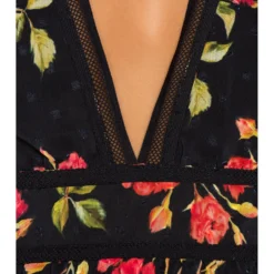 ROBE COURTE ISAAC Red Floral Print -Ravis Mode Soldes Boutique NBDR WD762 V4