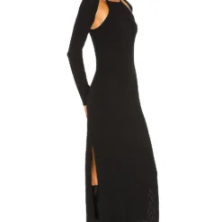 ROBE MI-LONGUE ESTELA Black -Ravis Mode Soldes Boutique NHOX WD282 V3