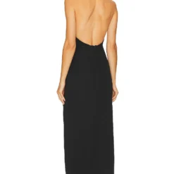 ROBE DE SOIRÉE DOS-NAGEUR DÉCOLLETÉ PLONGEANT AMRITA Black -Ravis Mode Soldes Boutique NHOX WD419 V3
