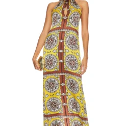 NILI LOTAN ROBE RIGEL SCARF Scarf Print Yellow