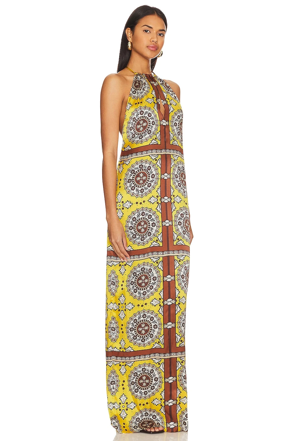 NILI LOTAN ROBE RIGEL SCARF Scarf Print Yellow 2 NILI LOTAN ROBE RIGEL SCARF Scarf Print Yellow – Image 2