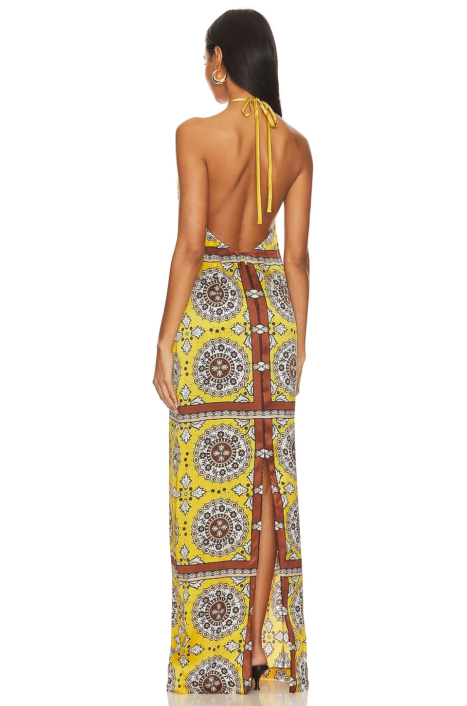 NILI LOTAN ROBE RIGEL SCARF Scarf Print Yellow 3 NILI LOTAN ROBE RIGEL SCARF Scarf Print Yellow – Image 3