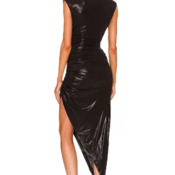 Norma Kamali ROBE DE SOIRÉE TARA Black Lame 5 Norma Kamali ROBE DE SOIRÉE TARA Black Lame -Ravis Mode Soldes Boutique NKAM WD359 V3