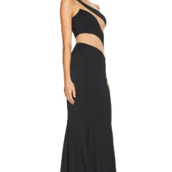 Norma Kamali ROBE Black & Nude Mesh -Ravis Mode Soldes Boutique NKAM WD408 V2