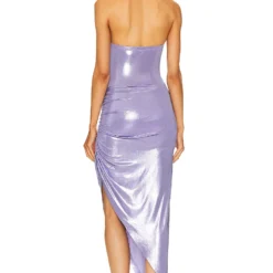Norma Kamali ROBE DE SOIRÉE DRAPÉE CÔTÉ CAYLA Lilac -Ravis Mode Soldes Boutique NKAM WD479 V4