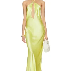 ROBE MI-LONGUE IRENA Chartreuse -Ravis Mode Soldes Boutique NROL WD49 V1 1