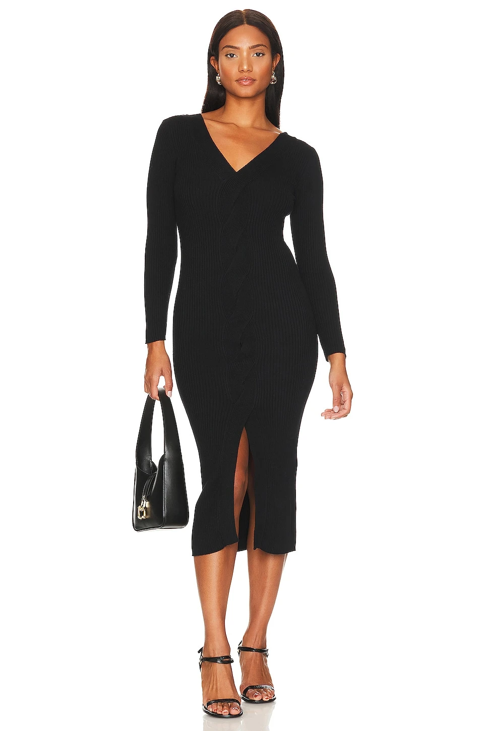 ROBE MI-LONGUE ISLA Black 1 ROBE MI-LONGUE ISLA Black