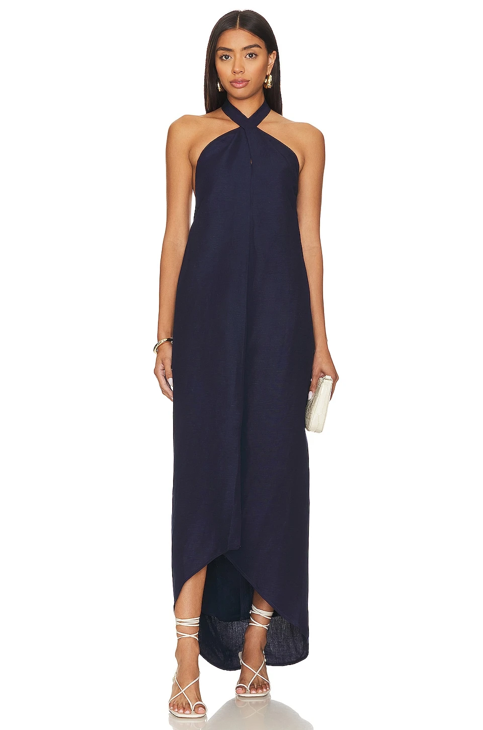 ROBE MAXI AIR LINEN Deep Navy 1 ROBE MAXI AIR LINEN Deep Navy