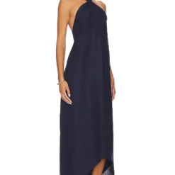ROBE MAXI AIR LINEN Deep Navy 4 ROBE MAXI AIR LINEN Deep Navy -Ravis Mode Soldes Boutique ONIR WD10 V2