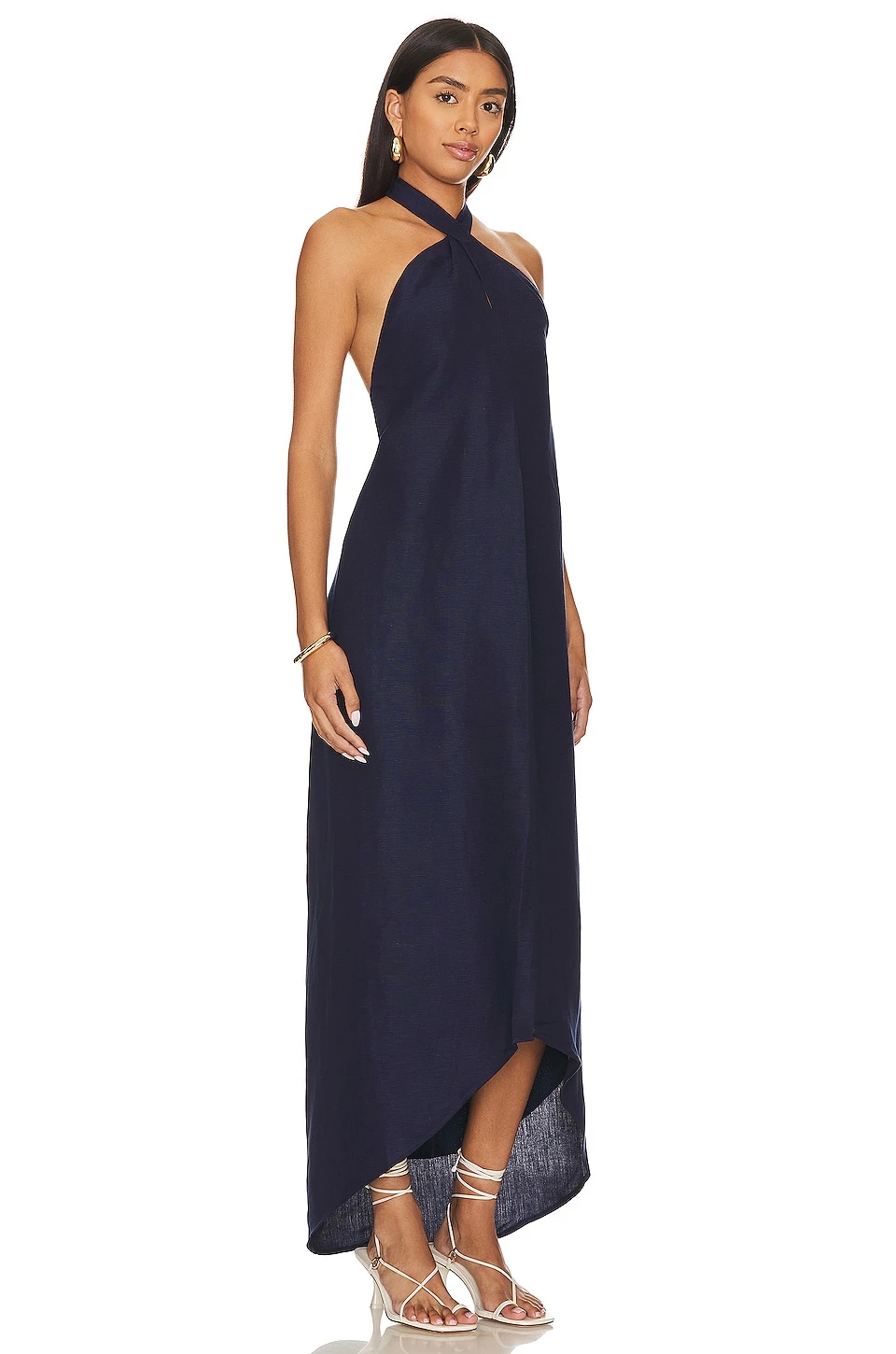 ROBE MAXI AIR LINEN Deep Navy 2 ROBE MAXI AIR LINEN Deep Navy – Image 2