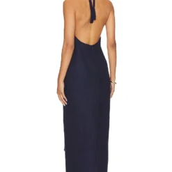 ROBE MAXI AIR LINEN Deep Navy 5 ROBE MAXI AIR LINEN Deep Navy -Ravis Mode Soldes Boutique ONIR WD10 V3