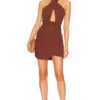 OW Collection ROBE COURTE CELINE Chocolate Brown