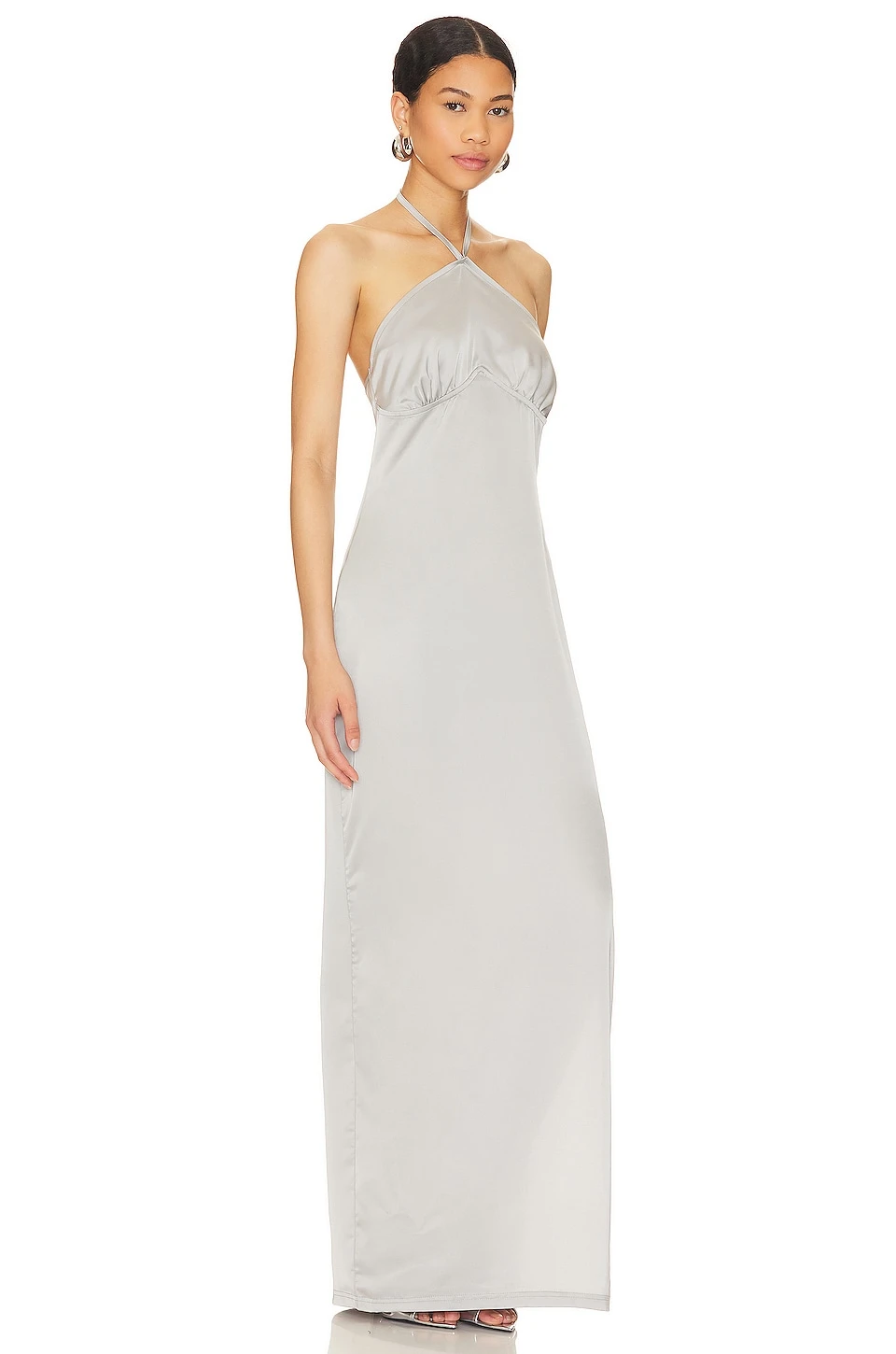OW Collection ROBE MAXI SAGA Grey 2 OW Collection ROBE MAXI SAGA Grey – Image 2