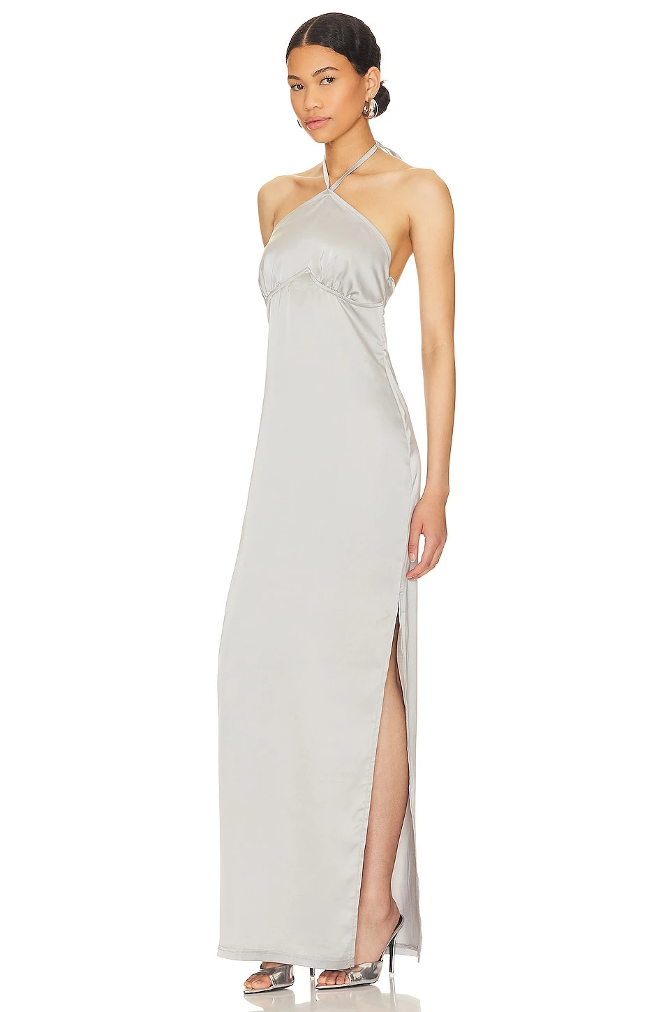 OW Collection ROBE MAXI SAGA Grey 3 OW Collection ROBE MAXI SAGA Grey – Image 3