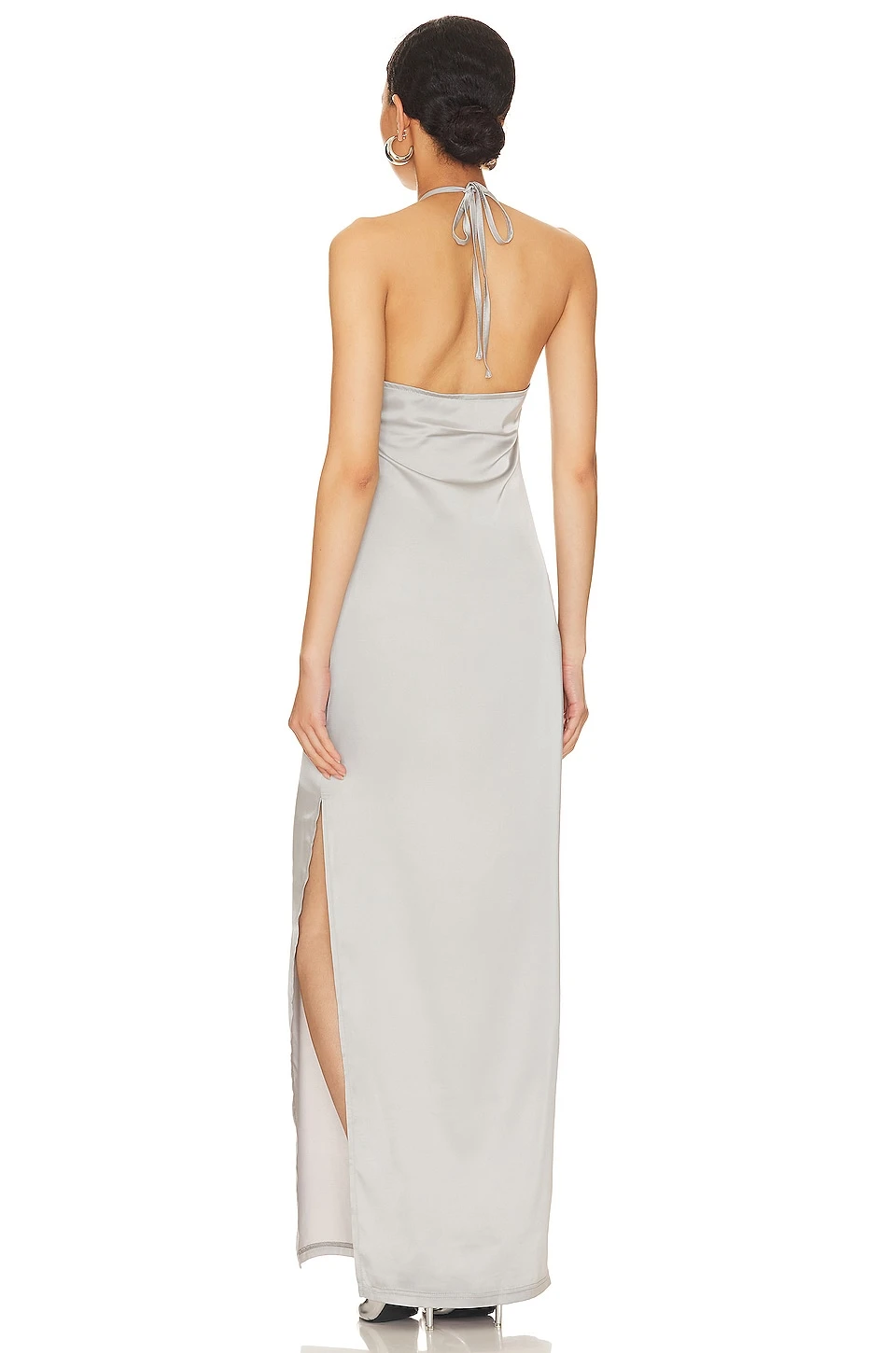 OW Collection ROBE MAXI SAGA Grey 4 OW Collection ROBE MAXI SAGA Grey – Image 4