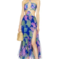 ROBE DE PLAGE OCEAN LEAF Blue