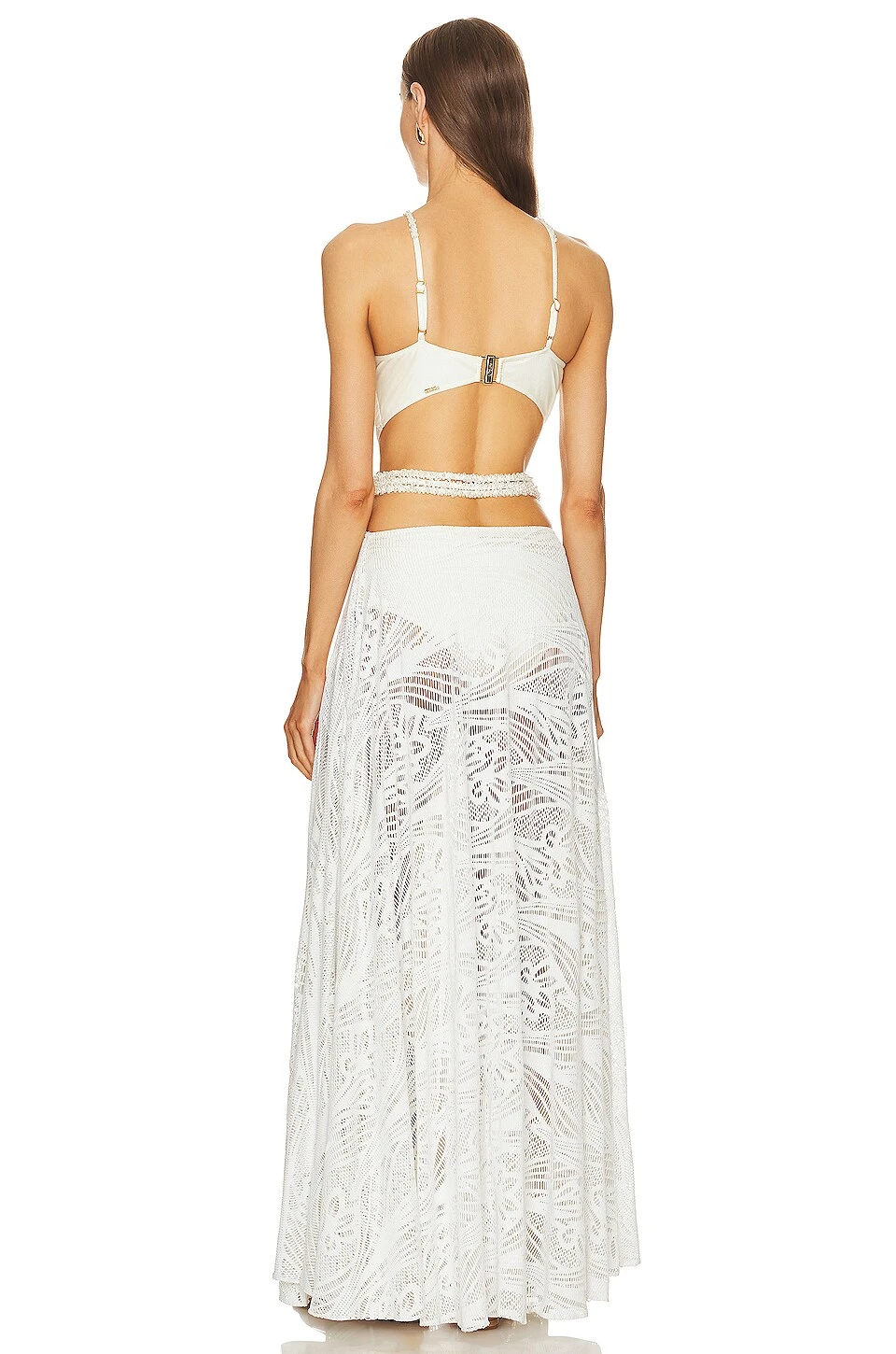 ROBE DE PLAGE AVEC PERLES White 3 ROBE DE PLAGE AVEC PERLES White – Image 3