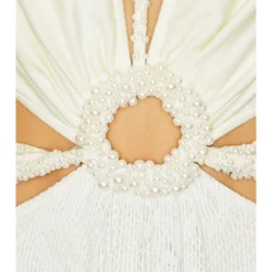 ROBE DE PLAGE AVEC PERLES White 7 ROBE DE PLAGE AVEC PERLES White -Ravis Mode Soldes Boutique PBTO WD196 V4