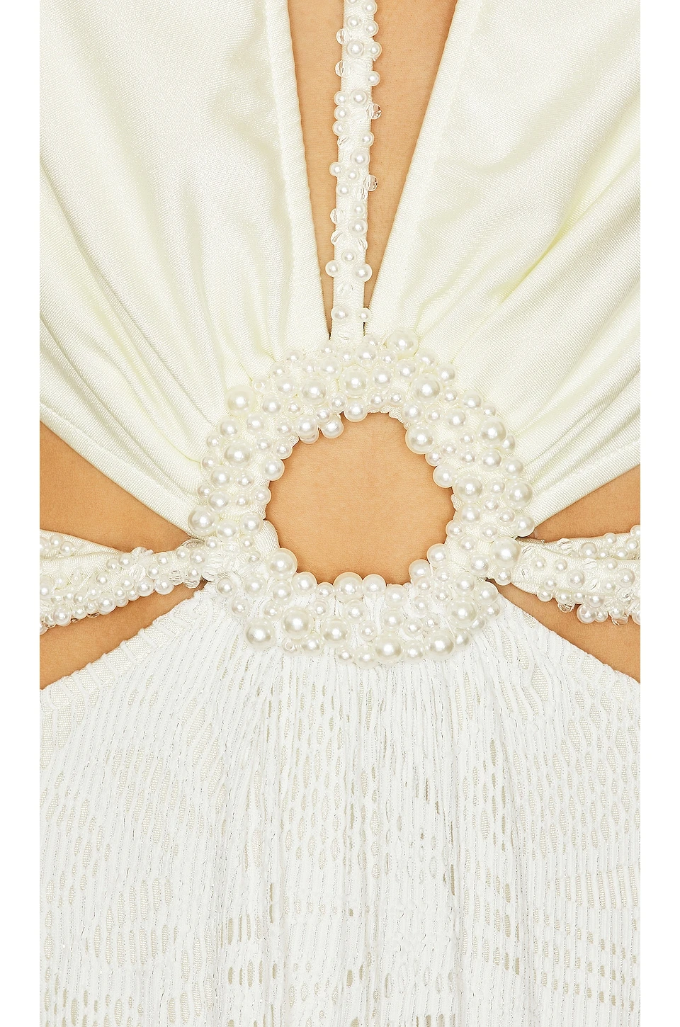 ROBE DE PLAGE AVEC PERLES White 4 ROBE DE PLAGE AVEC PERLES White – Image 4