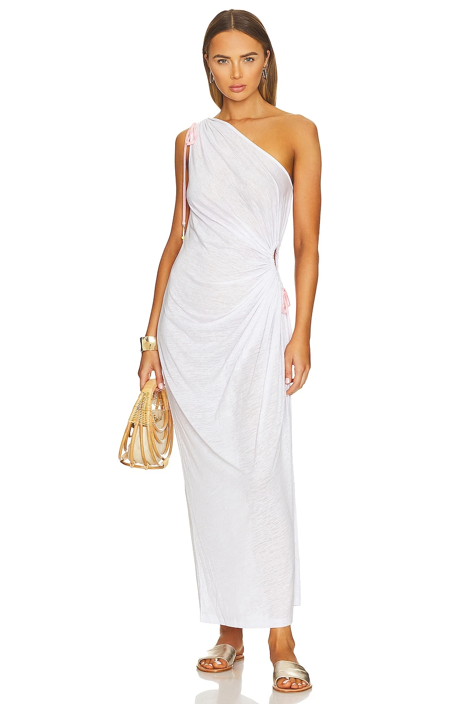 ROBE UNE ÉPAULE DÉNUDÉE White 1 ROBE UNE ÉPAULE DÉNUDÉE White