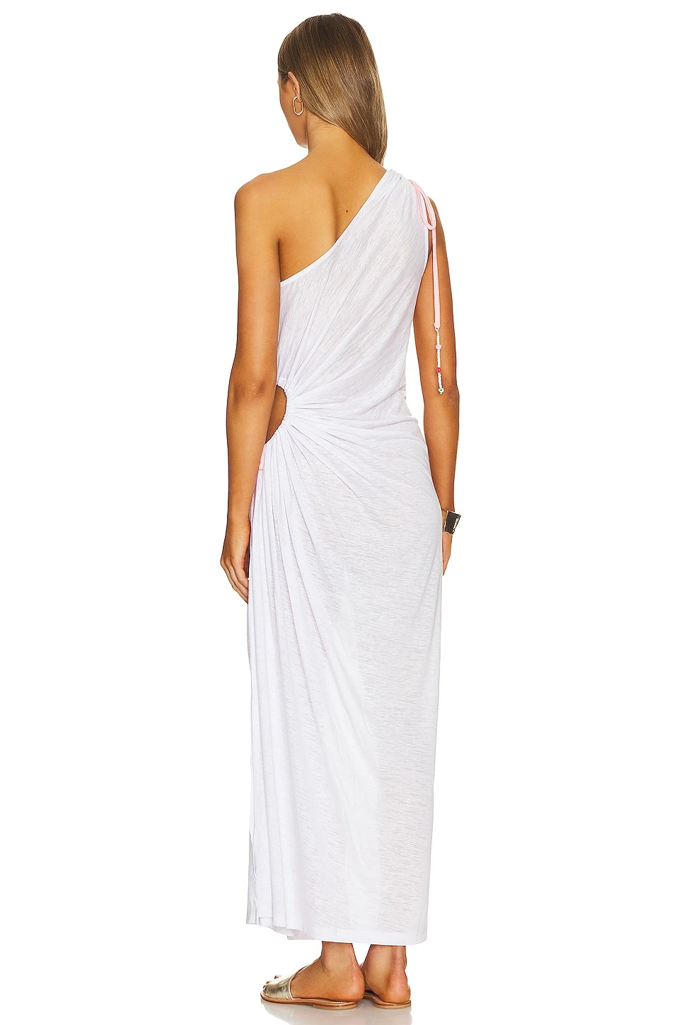 ROBE UNE ÉPAULE DÉNUDÉE White 4 ROBE UNE ÉPAULE DÉNUDÉE White – Image 4