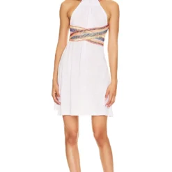 ROBE CROSSOVER HALTER White