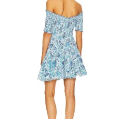 ROBE COURTE AVEC ÉPAULES DÉNUDÉES SOLEDAD BLUE AQUARELLE 6 ROBE COURTE AVEC ÉPAULES DÉNUDÉES SOLEDAD BLUE AQUARELLE -Ravis Mode Soldes Boutique PSTB WD227 V3