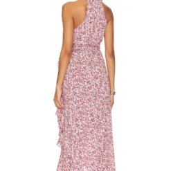 ROBE MI-LONGUE TAMARA PINK BLOSSOM -Ravis Mode Soldes Boutique PSTB WD238 V3