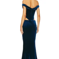 ROBE MAXI VELOURS GIADA Navy 5 ROBE MAXI VELOURS GIADA Navy -Ravis Mode Soldes Boutique ROFR WD448 V3