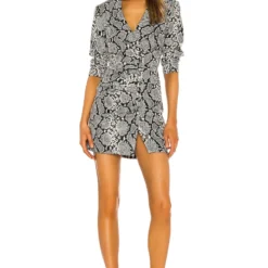 ROBE COURTE WILLA Silver Snakeskin