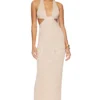 ROBE MAXI WILLOW PLUNGE Gold