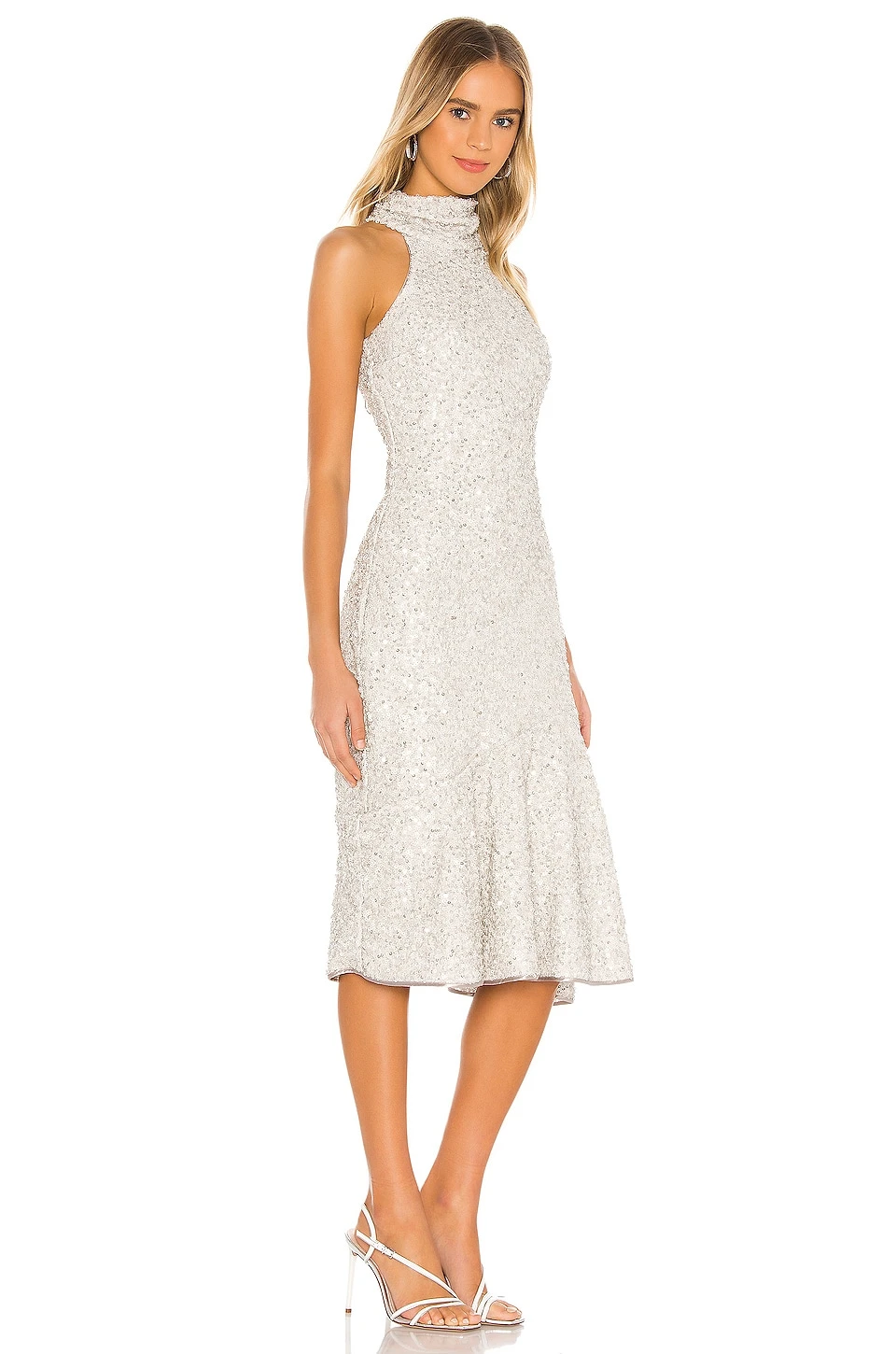 ROBE MI-LONGUE ANIKA Silver 2 ROBE MI-LONGUE ANIKA Silver – Image 2