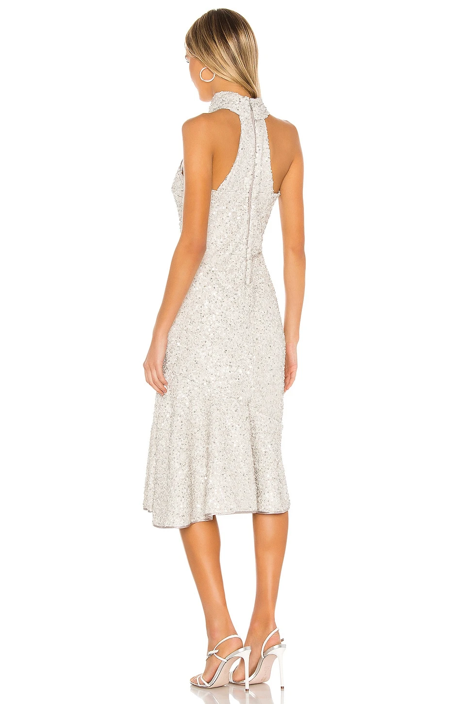 ROBE MI-LONGUE ANIKA Silver 3 ROBE MI-LONGUE ANIKA Silver – Image 3