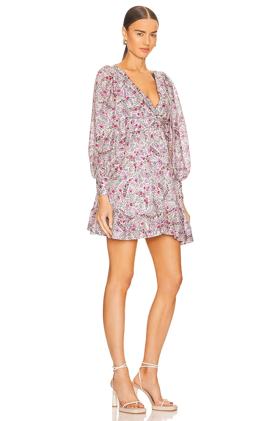 ROBE COURTE JANET Ivory Print 3 ROBE COURTE JANET Ivory Print – Image 3