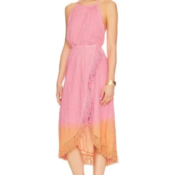 ROBE ADELA Dubai Tie Dye Pink Orange 7 ROBE ADELA Dubai Tie Dye Pink Orange -Ravis Mode Soldes Boutique SDRE WD188 V3