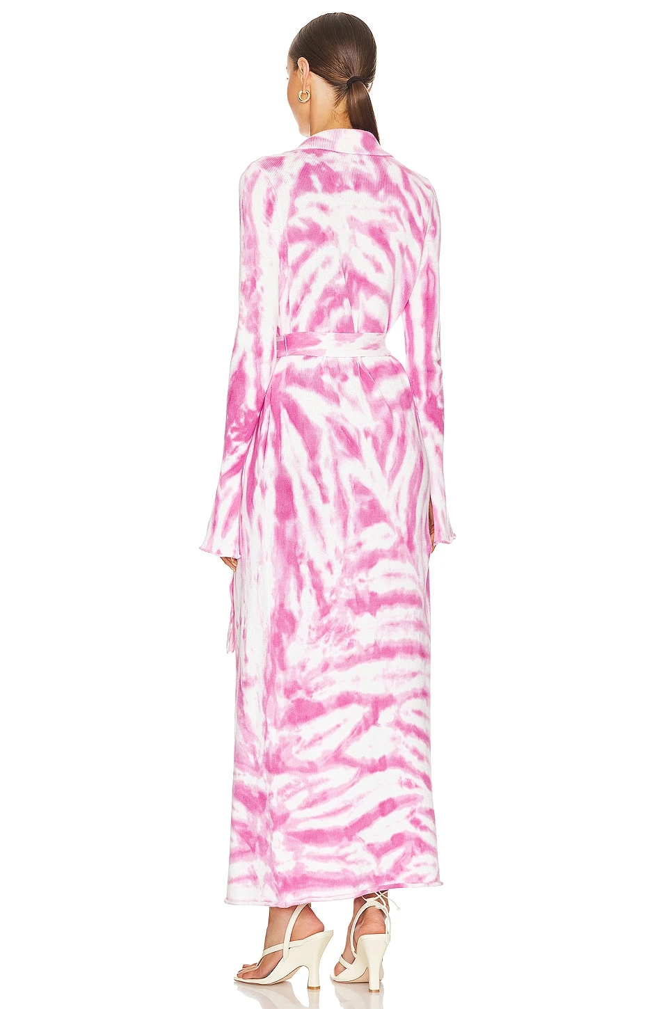 ROBE CARDIGAN GLORIA White Pink Swirl Td 3 ROBE CARDIGAN GLORIA White Pink Swirl Td – Image 3