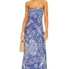 Shona Joy ROBE POMBELINE Ivory & Deep Blue