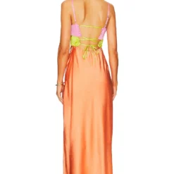 Show Me Your Mumu ROBE CALLOWAY Cantaloupe Luxe Satin 5 Show Me Your Mumu ROBE CALLOWAY Cantaloupe Luxe Satin -Ravis Mode Soldes Boutique SHOW WD569 V3