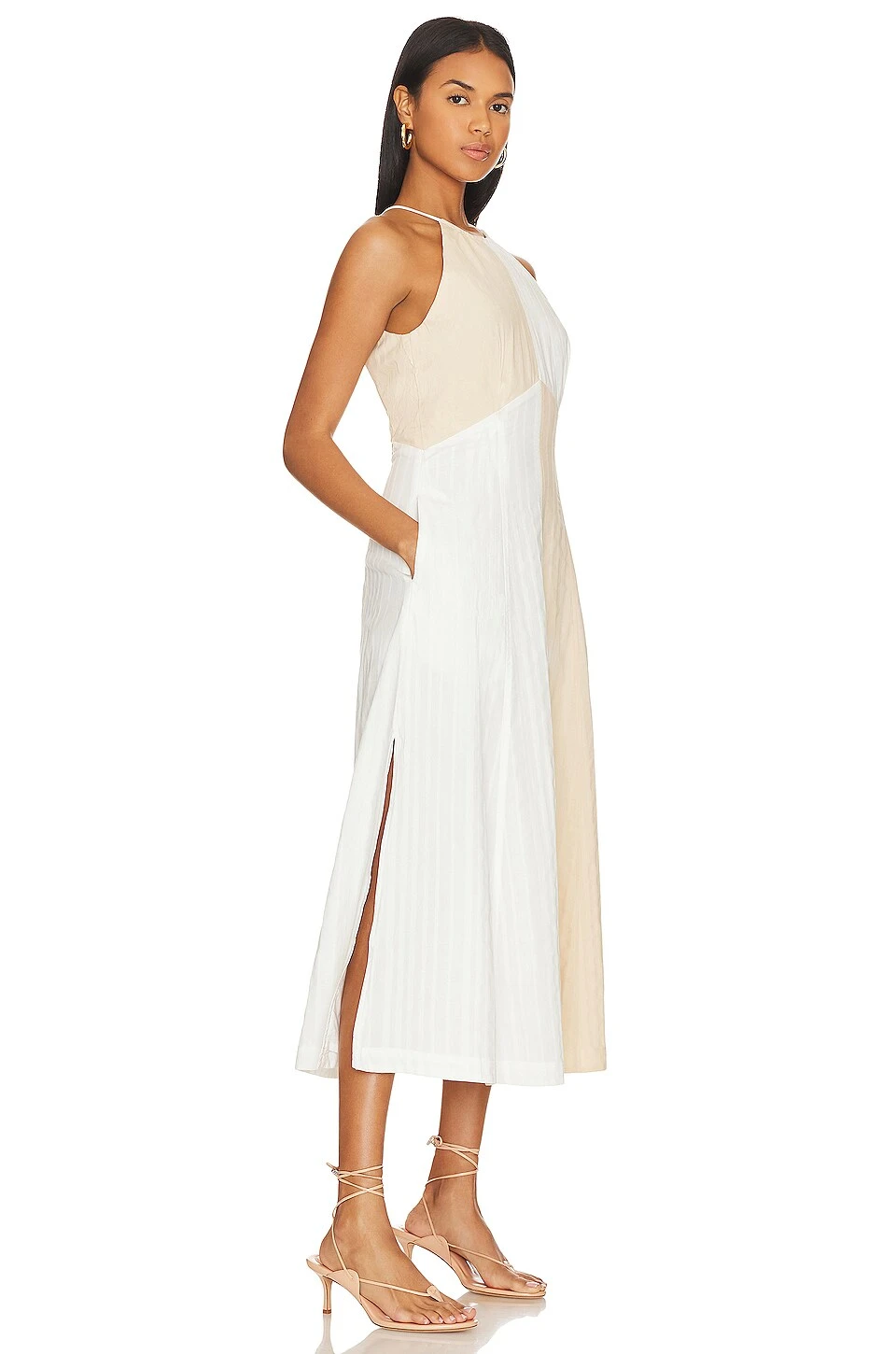 ROBE MI-LONGUE DESTINE Milk Tea 2 ROBE MI-LONGUE DESTINE Milk Tea – Image 2