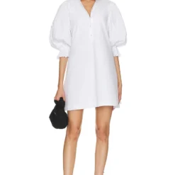 ROBE COURTE FOCUS PLEAT SMOCK White 10 ROBE COURTE FOCUS PLEAT SMOCK White -Ravis Mode Soldes Boutique SOVR WD22 V1 1