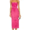 ROBE TUBE EN DAIM Hot Pink
