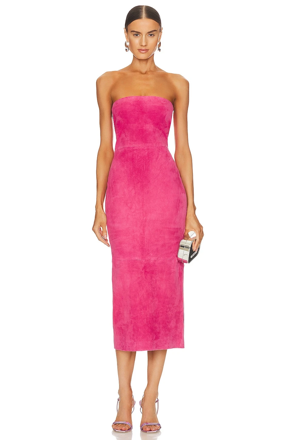 ROBE TUBE EN DAIM Hot Pink 1 ROBE TUBE EN DAIM Hot Pink