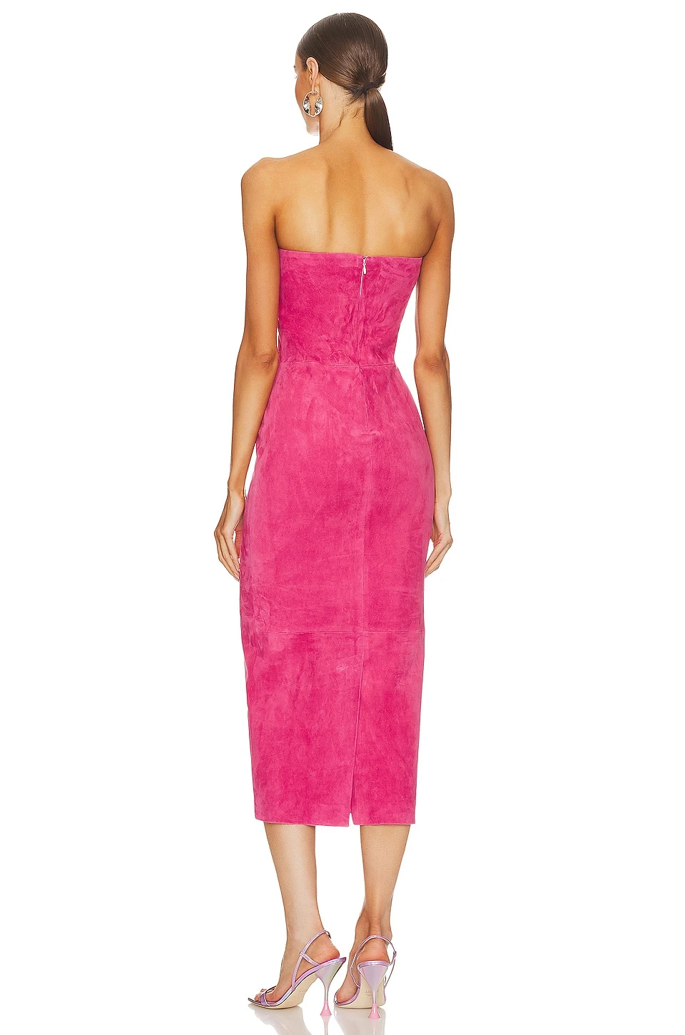 ROBE TUBE EN DAIM Hot Pink 3 ROBE TUBE EN DAIM Hot Pink – Image 3