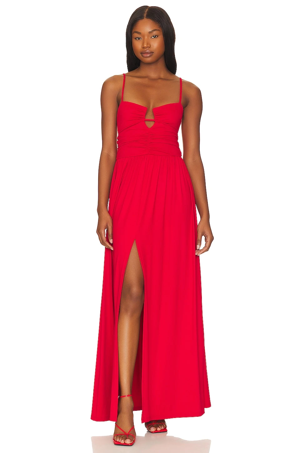 ROBE MAXI FINES BRETELLES ET FRONCES Perfect Red 1 ROBE MAXI FINES BRETELLES ET FRONCES Perfect Red