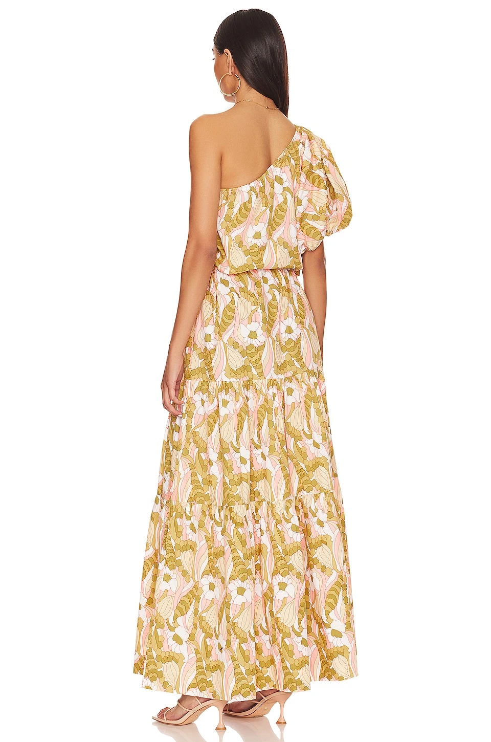 ROBE MAXI ONE SHOULDER PUFF SLEEVE Duomo 3 ROBE MAXI ONE SHOULDER PUFF SLEEVE Duomo – Image 3