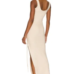 ROBE MI-LONGUE CINCHED Limestone -Ravis Mode Soldes Boutique THRA WD23 V3