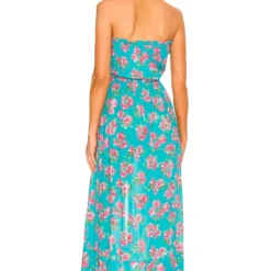 ROBE RYDEN Hibiscus Bouquet Teal 7 ROBE RYDEN Hibiscus Bouquet Teal -Ravis Mode Soldes Boutique TIAR WD376 V3